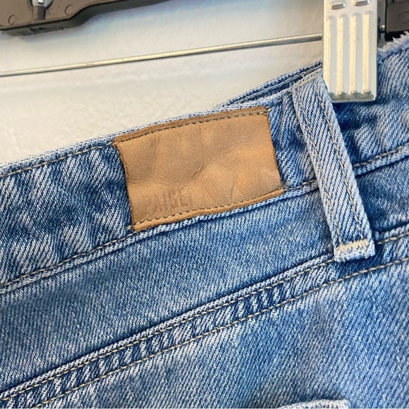 PAIGE Blue Jean Shorts Distressed Hem Summer Essential - Picture 5 of 7